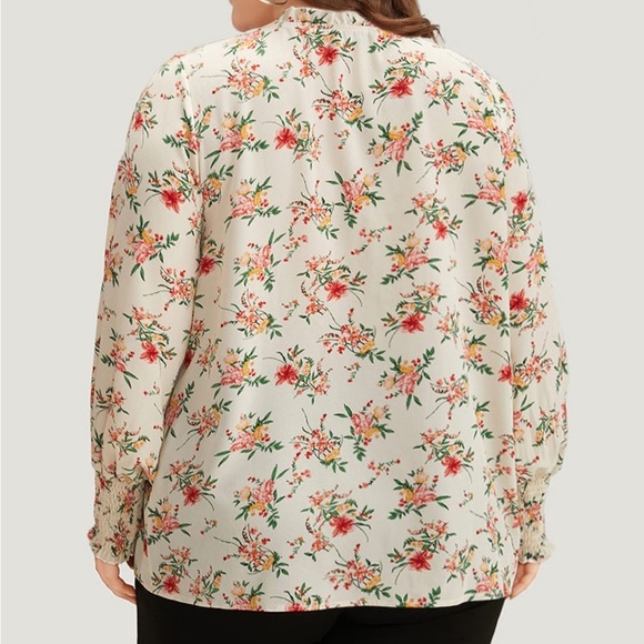 BLOOMCHIC FLORAL PRINT FRILL TRIM BLOUSE 14-16 NWT - Picture 3 of 11